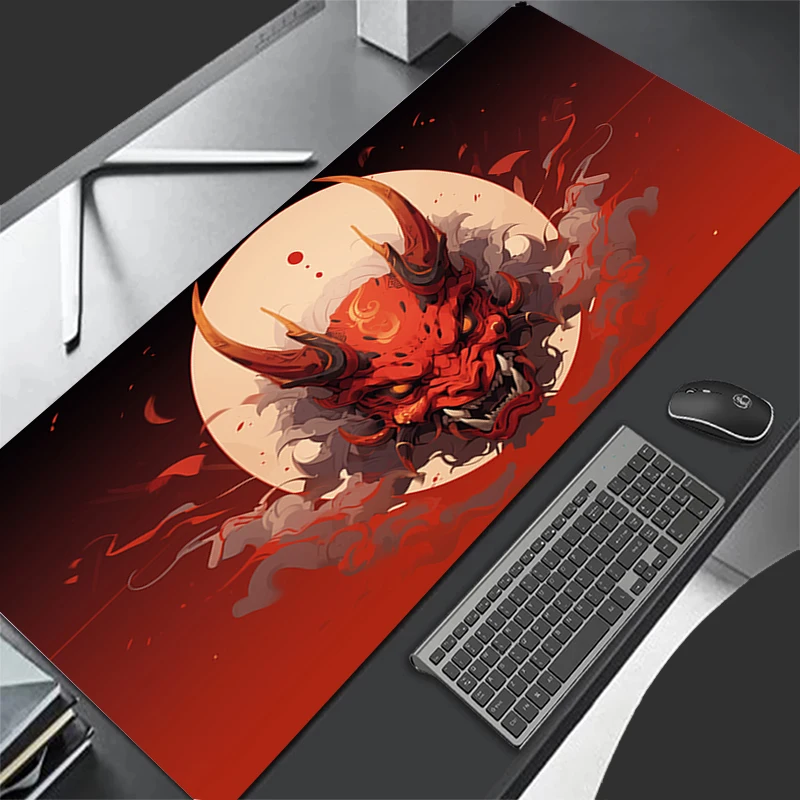 Mousepad Computer Gaming Accessories Keyboard Pad Office PC Rubber Mouse Pad Decoracion Desk Oni Hannya Samurai Mask Mouse Mat