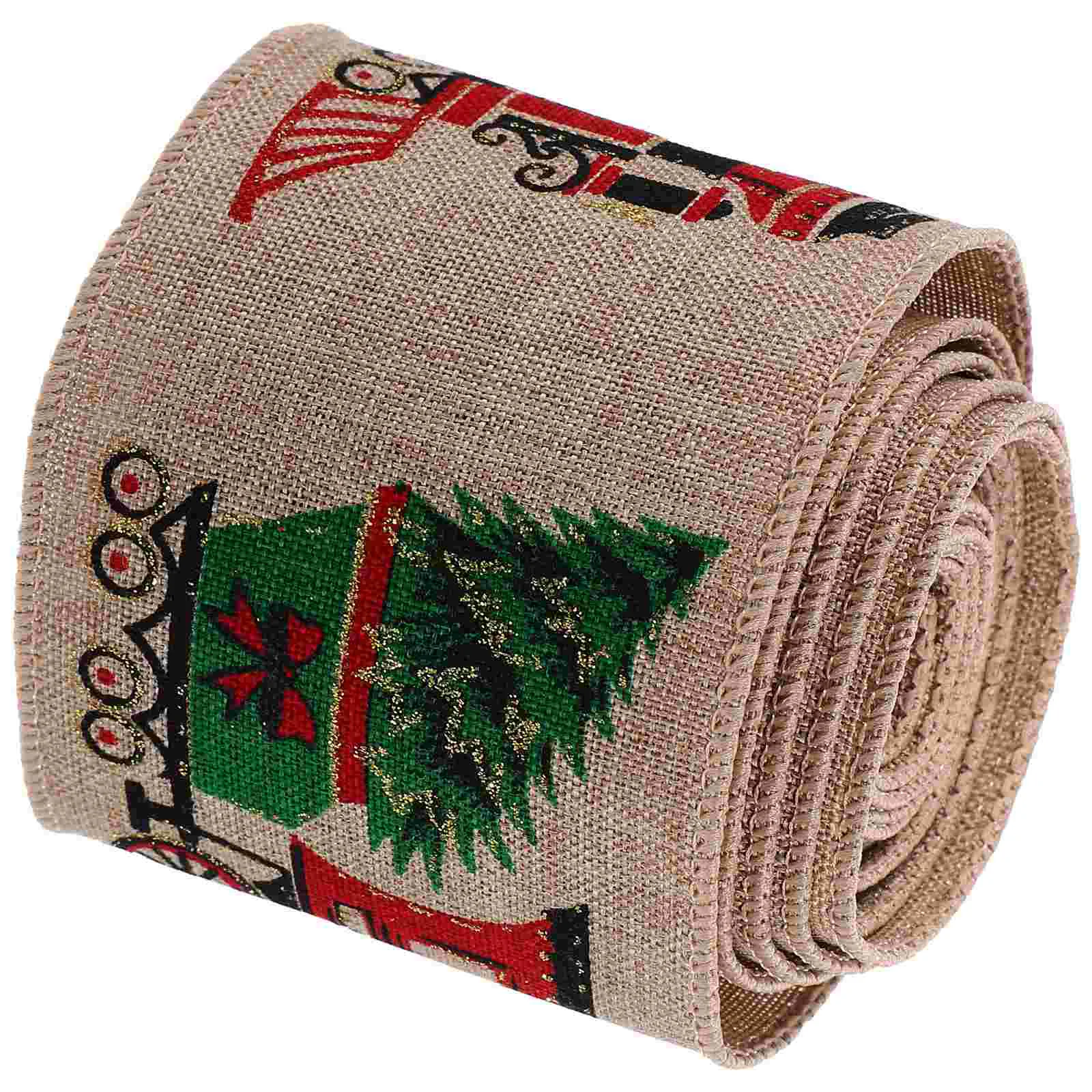 Pita hadiah untuk stoking Stuffers buatan tangan kawat tepi busur dekorasi pohon Natal dekorasi Natal kemasan DIY