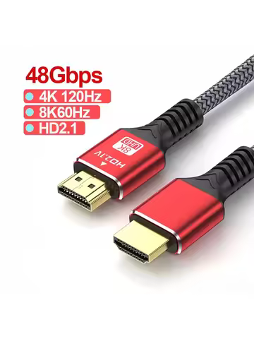 48Gbps HDMI-compatible Cable 8K@60Hz 1m 2m 3m 5m HDMI-compatible 2.1 Cable 4K@120Hz HDR 3D Effect Video Cable For HDTV PC TV BOX