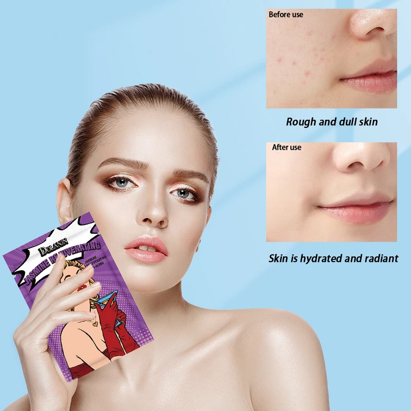 

1/5/10/20 шт. DOLANJN Жасминовая омолаживающая маска для лица: увлажнение, осветление, восстановление, уход за кожей