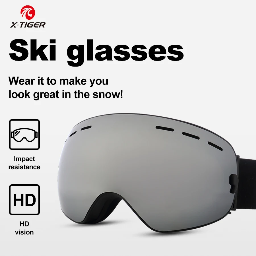 

X-TIGER SkiingGoggles Men Snowboard Goggles Winter Cycling Glasses Women Outdoor Snow Skiing Sunglasses UV400 Double Layers Lens