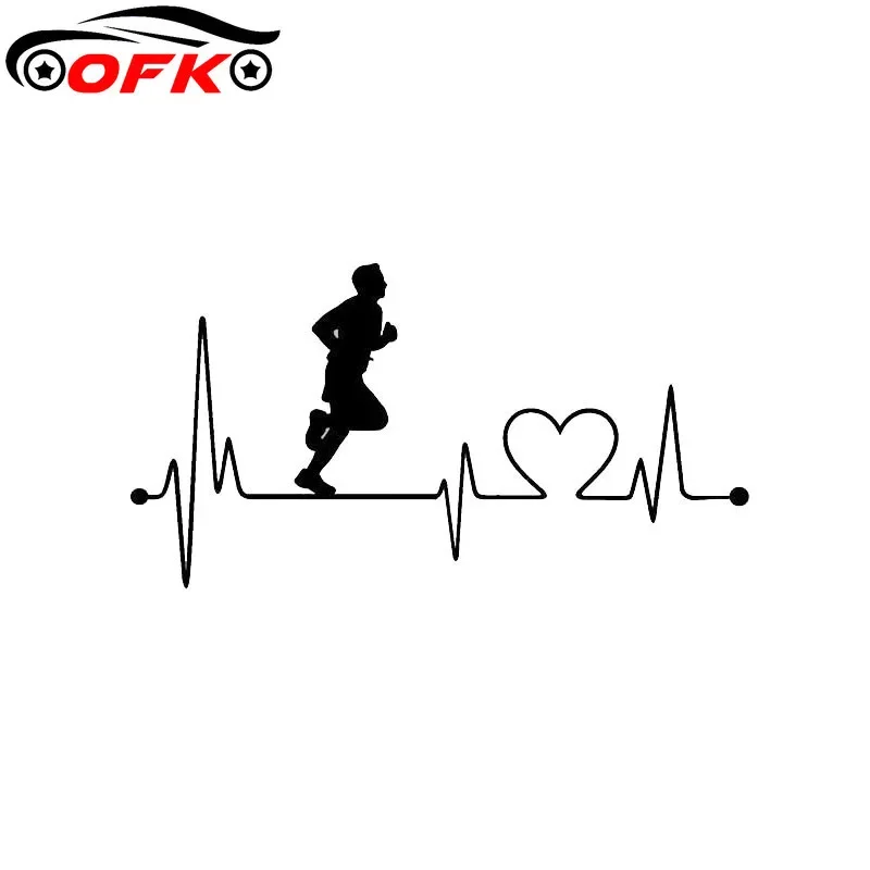 Car Stickers Decor Motorcycle Decals  Fashion Guy Heartbeat Run Decorative Accessories Creative Waterproof PVC,18cm*10cm