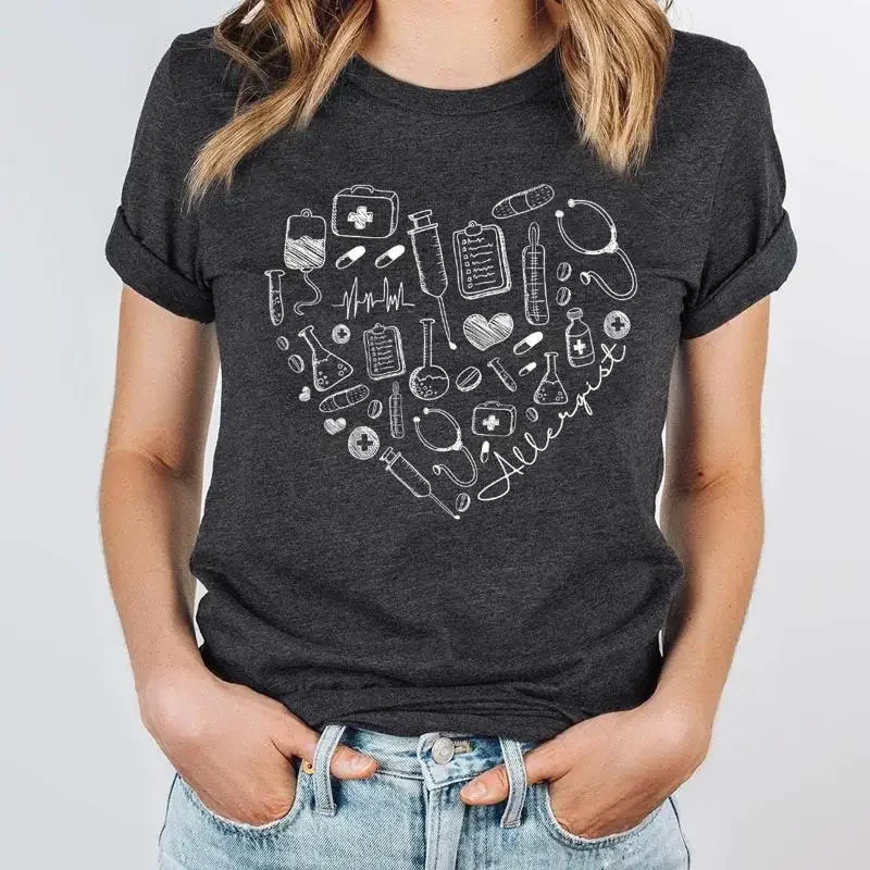 AllergisT T Shirt Cute Immunologist s Healthcare Worker Heart World Allergy Awareness Day