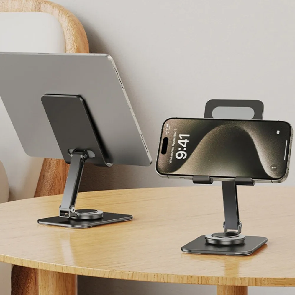360 °   回転式調整可能スマホホルダー 金属製調整可能携帯電話ホルダー スタンド 折りたたみ式ポータブルテーブル 携帯電話スタンド タブレット