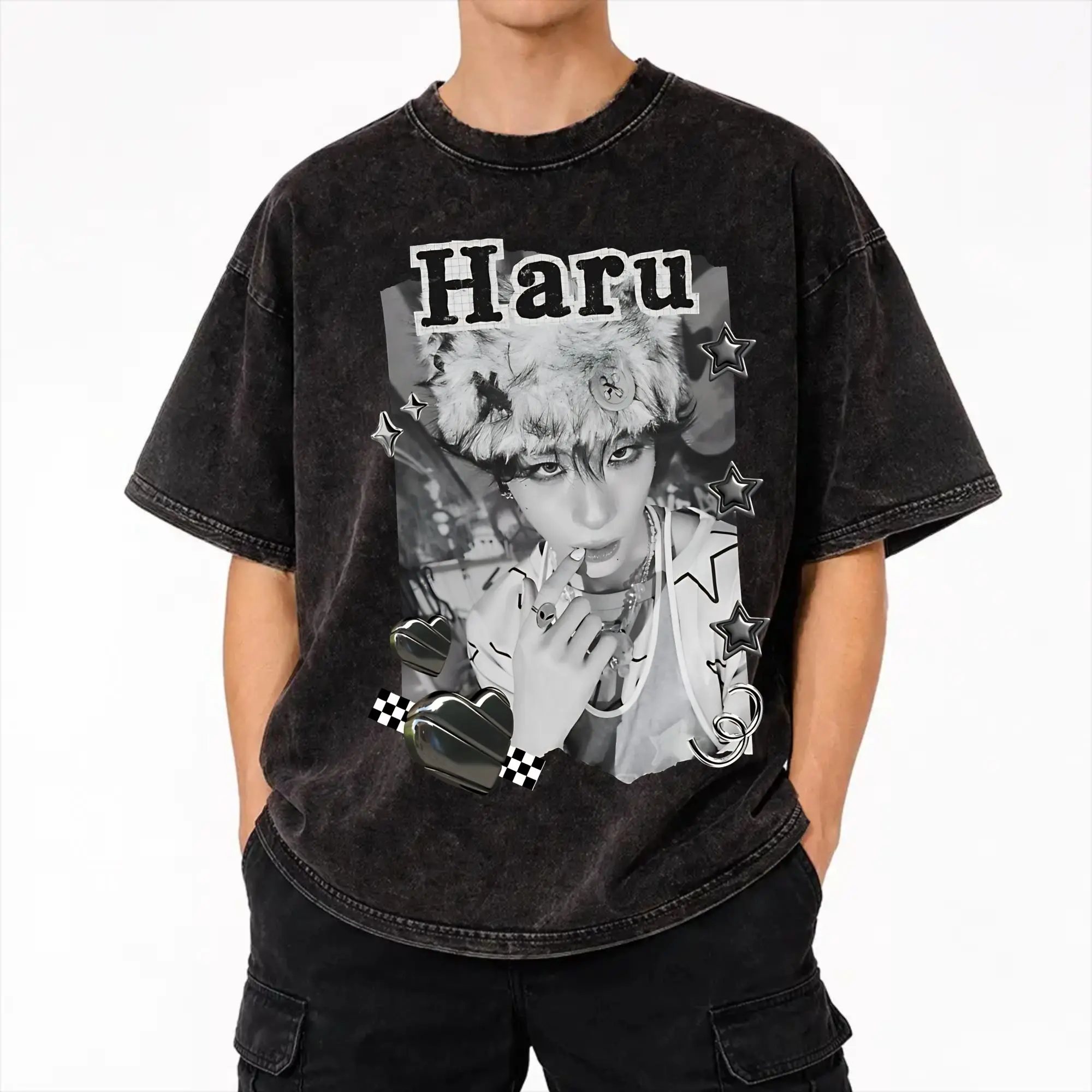  XLOV UXLXVE Members Accessories Washed T Shirt Men Women Streetwear Hip Hop T-Shirt Printed  Tees Short Sleeve