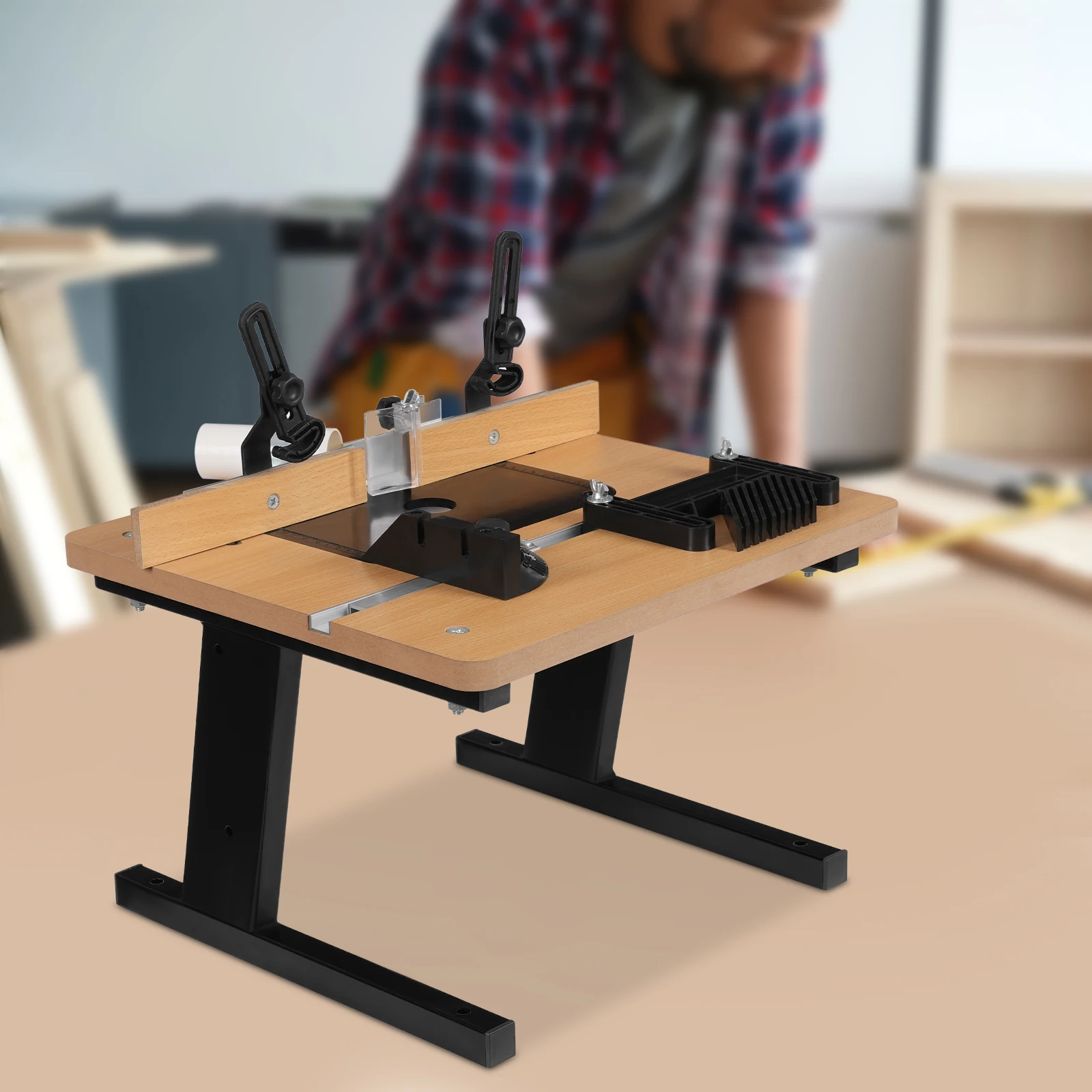 Mini Woodworking Router Table Kit 43*40cm/16.93*15.75inch with Anti-slip Pads Feather Board And Guide Rail for DIY Wood And Furniture Processing