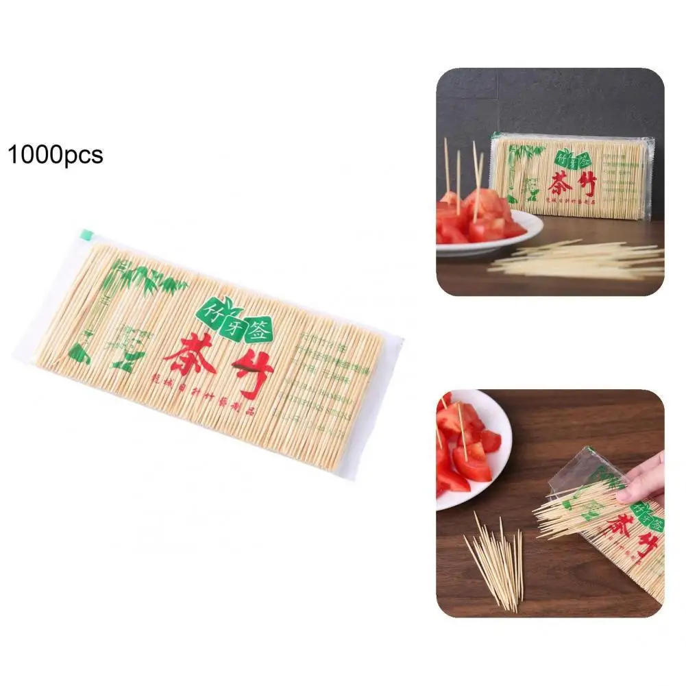 1000Pcs/Set Convenient Food Toothpick  Durable Anti-wear Toothpick  Universal Pointed Food Toothpick