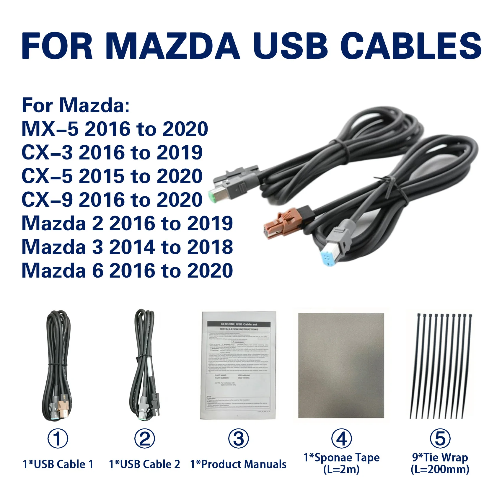 

Car Carplay And Android Auto USB Cable C922-V6-605A Carplay Cable For Mazda 2 Mazda 3 Mazda 6 CX-3 CX-5 MX5