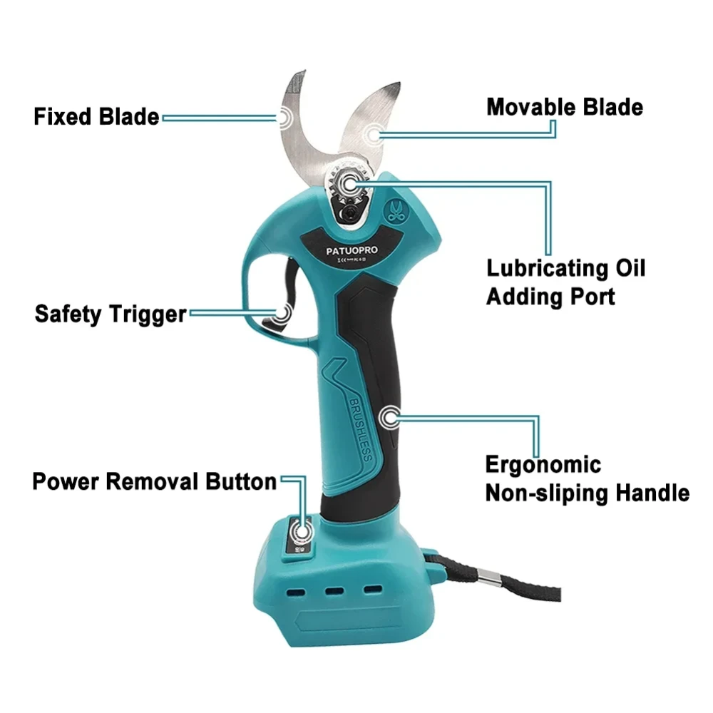 Imagem -04 - Brushless Electric Shear Poda Cordless Garden Scissors Handheld Árvore Bonsai Cortador de Poda Fit Makita 18v Bateria sem Bateria