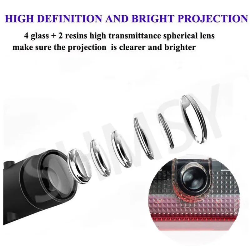 LED Car Door Projector Ghost Shadow Welcome Light Accessories For Superb 2 MK2 3 MK3 3U 3V 3T B5 B6 B7 B8 2018 2019 2009 - 2020