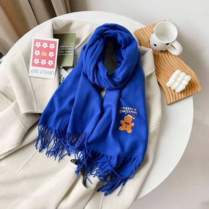 Winter Warm Scarf for Women Men Christmas Animals and plants Scarves Fashion Versatile Woolen Shawl Girls Christmas Present