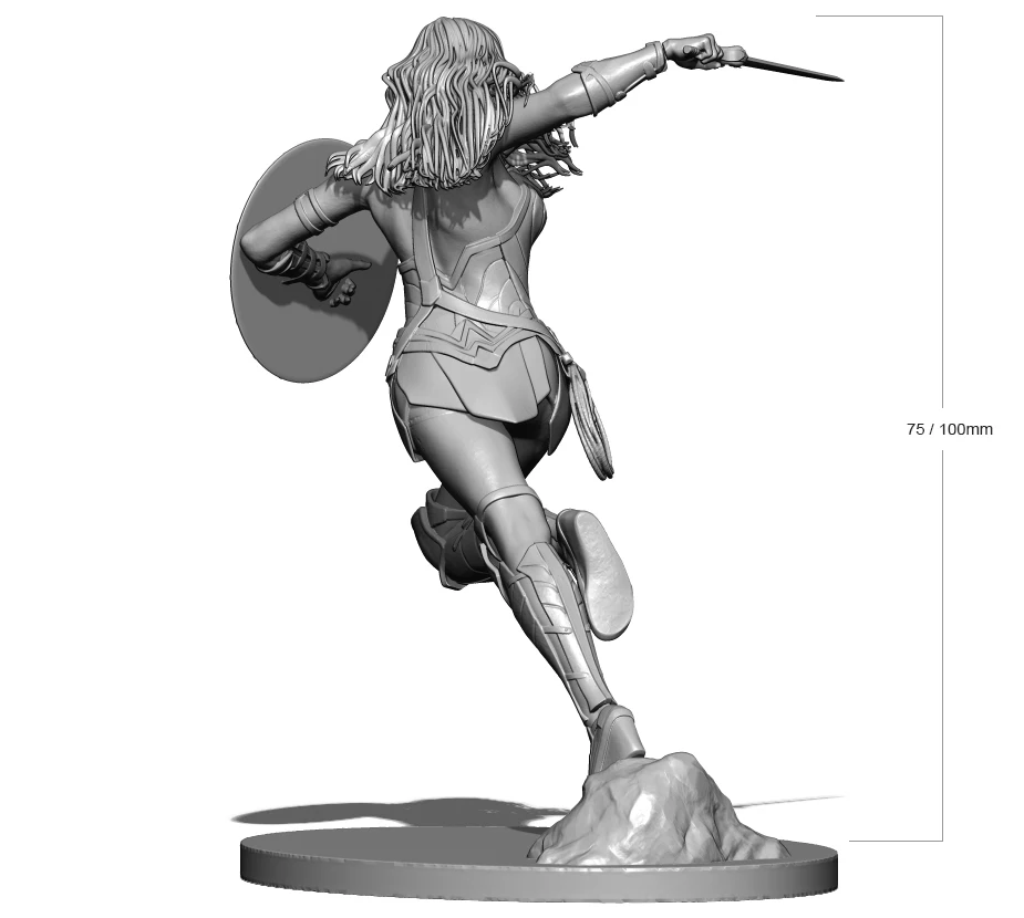 1/24 75mm 1/18 100mm Resin Model Wonder Gril 3D Printing Figure Unpaint No Color RW-081