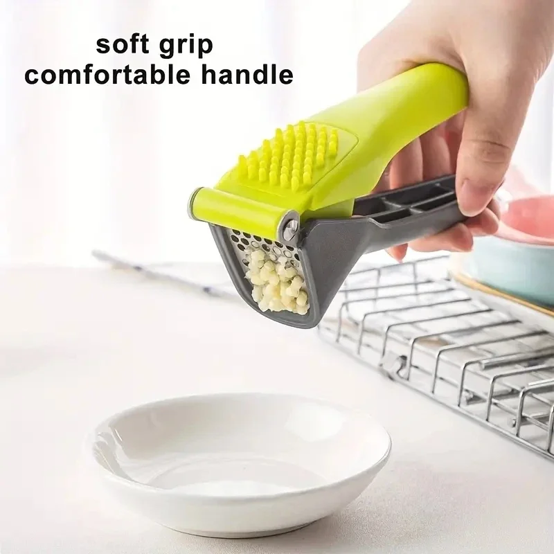 Bild 4: Robuste Knoblauchpresse aus Edelstahl, BPA-freier Knoblauchwolf für gesundes Kochen, einfaches Quetsch-Küchenhelfer für den Heimgebrauch
