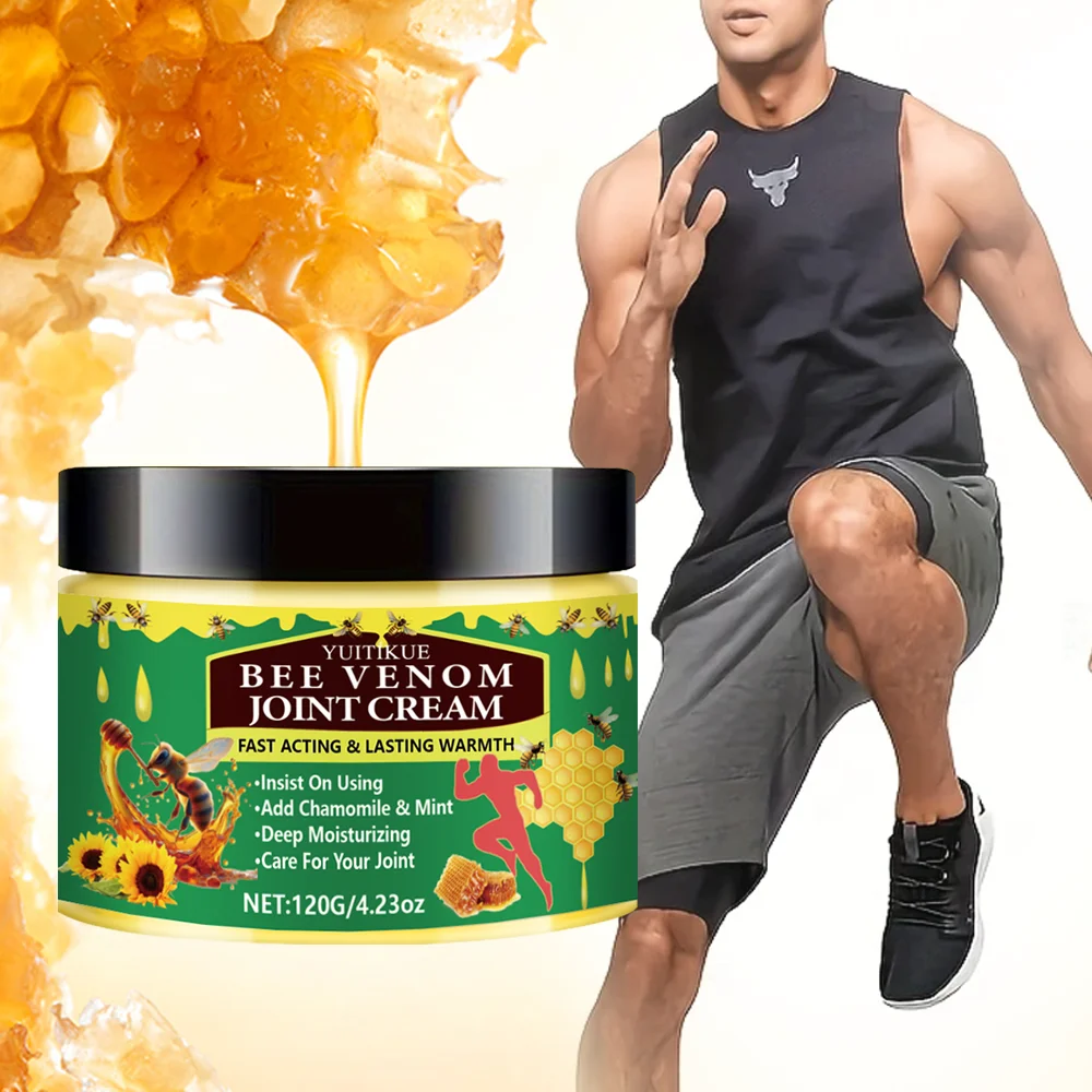 YUITIKUE Bee Venom Joint Cream 120g - Sport Care, Fast-Acting Warming, Moisturizes & Non-Sticky, for Knees/Shoulders/Elbows