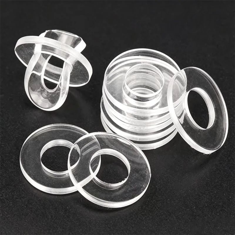 Image of M1.2 M1.7 M1.8 M2 M2.5 M3 M4 M5 M6 M8 M10 M12 Weiche Kunststoff-PVC Transparente Isolierende Flache Dichtungsringe Abstandshalter Unterlegscheiben