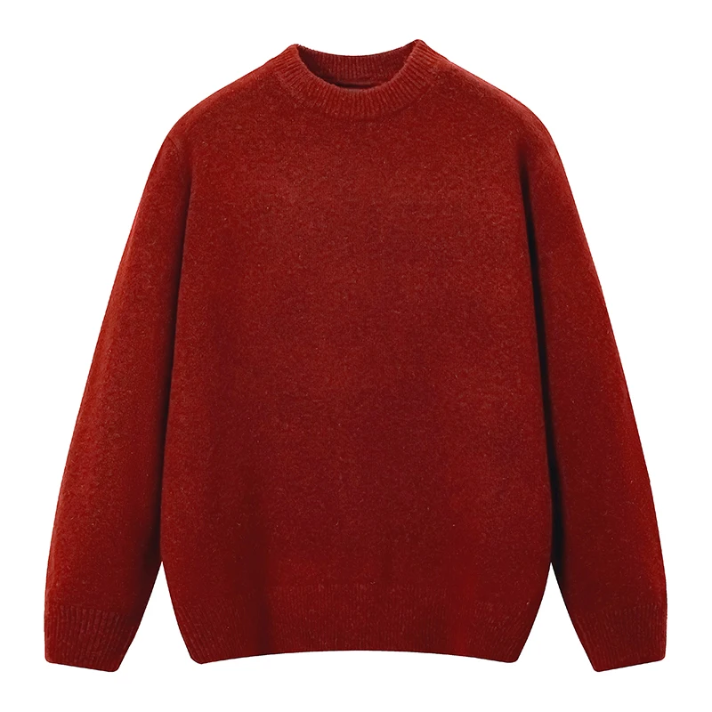 

Winter Windproof Warm Men's Home Round Neck Knitted Pullover Sweater Comfortable and Versatile High-quality Casual Home Wear