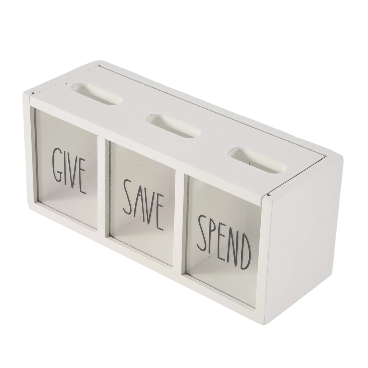 MCGS-Wooden Give Save Spare Money Saving Box für Kinder, Kinder-Sparschwein auf der Arbeitsplatte für den täglichen Bargeld, Wandmontage-Kinderbank Weiß