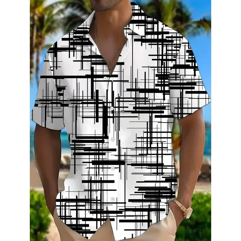 2026 New Summer Essential Printed Fashion Hawaii Loose Leisure Travel Men's Short Sleeved Shirt