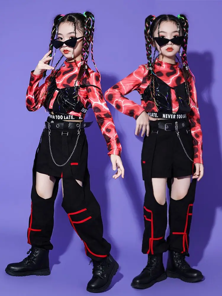 

Dance Girl Clothes Girl Jazz Dance Performance Suit Hip-hop Children K-pop Stage Outfit Fashion Clothes Cool Girls