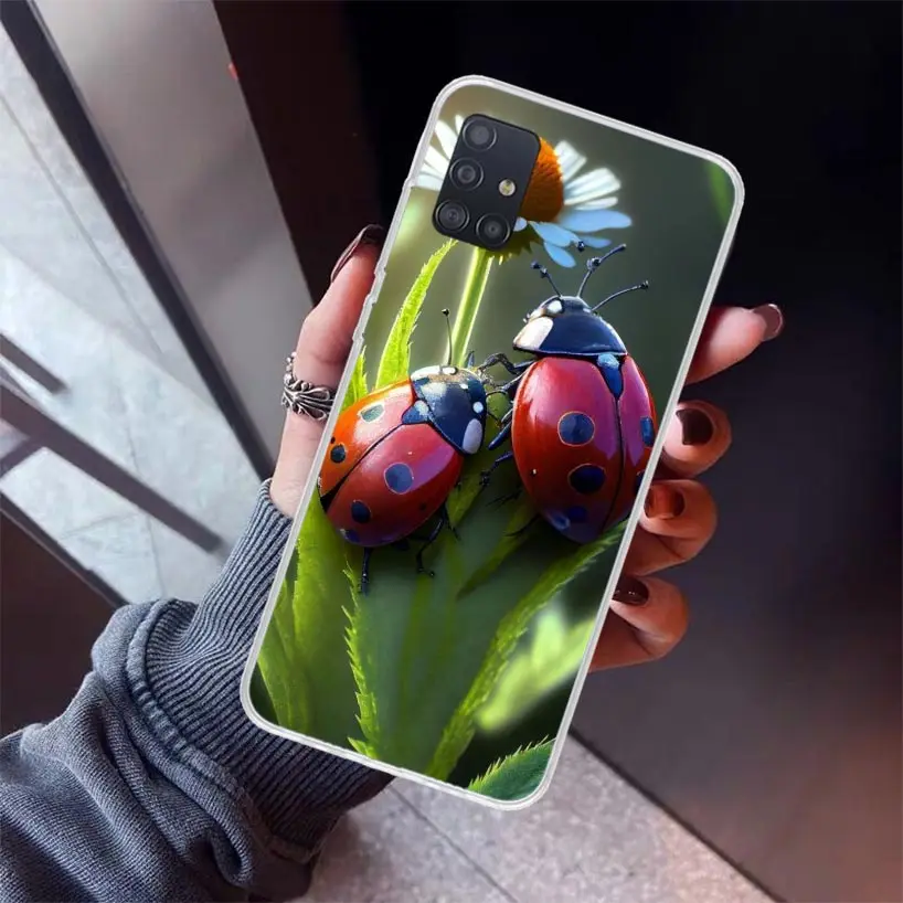 Insect Seven-Star ladybug Phone Case For Samsung Galaxy A51 A50S A71 A70 A41 A40 A31 A30S A20E A20S A21S A10S A6 A7 A8 A9 Back C