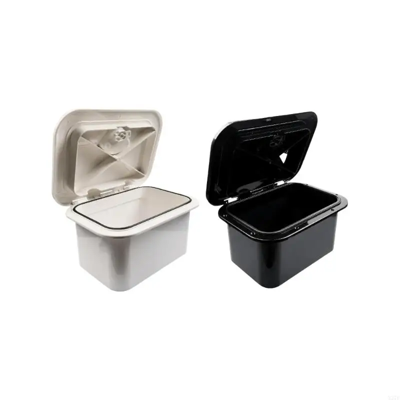 Boat Storage Compartment with Hinged Lid and Flush Mount ABS Box for Deck Access, Cabin Use, and Marine Gear Order X37F