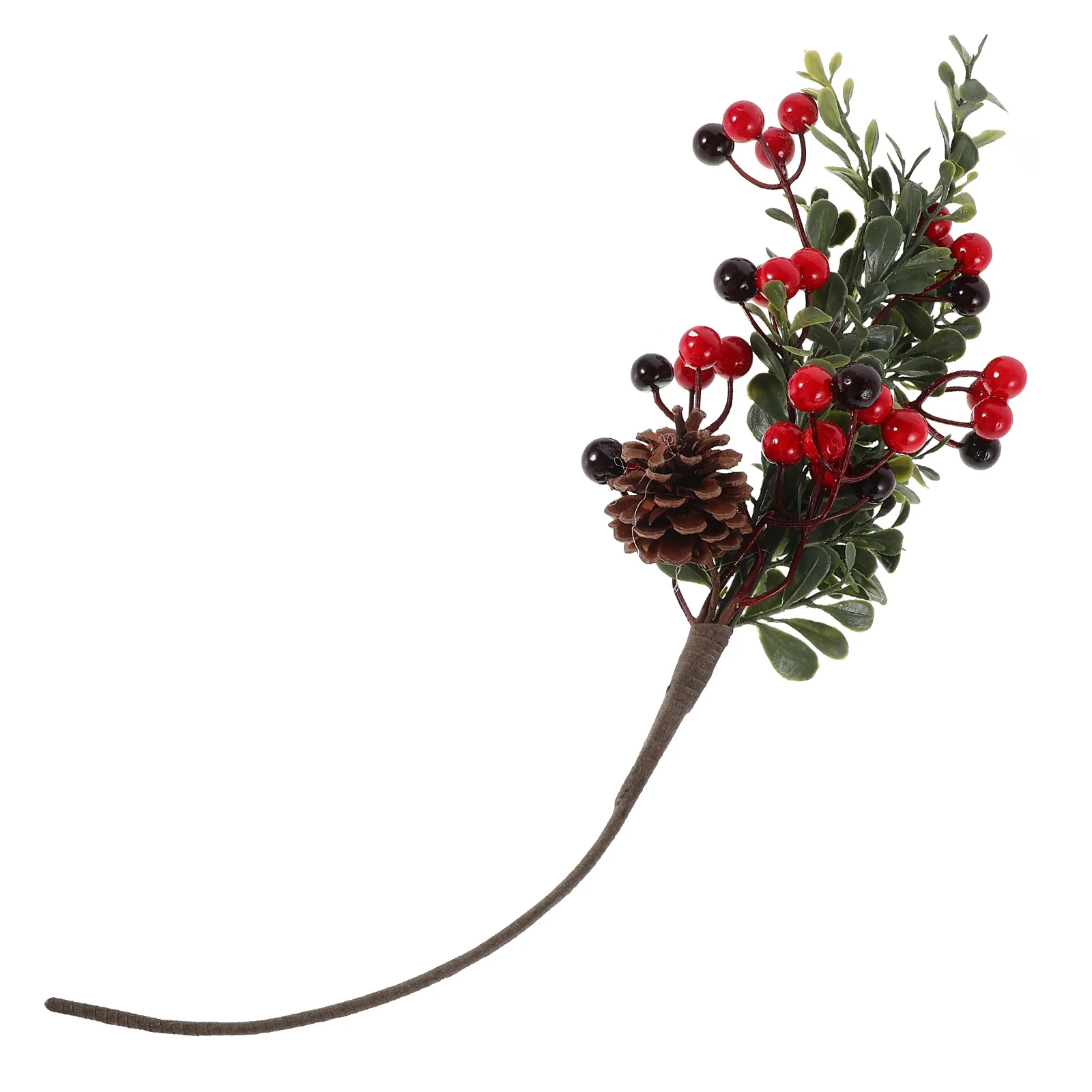 

Christmas Decorations Artificial Plants Pvc Pine Branches Wreath Red Berry Stems Pine Cones Garland Craft Tree Centerpiece Fake