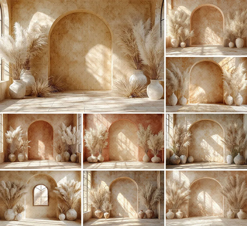 Mehofond Photography Background Boho Pampas Grass Arch Wall Adult Birthday Wedding Maternity Portrait Decor Backdrop Photo Studi