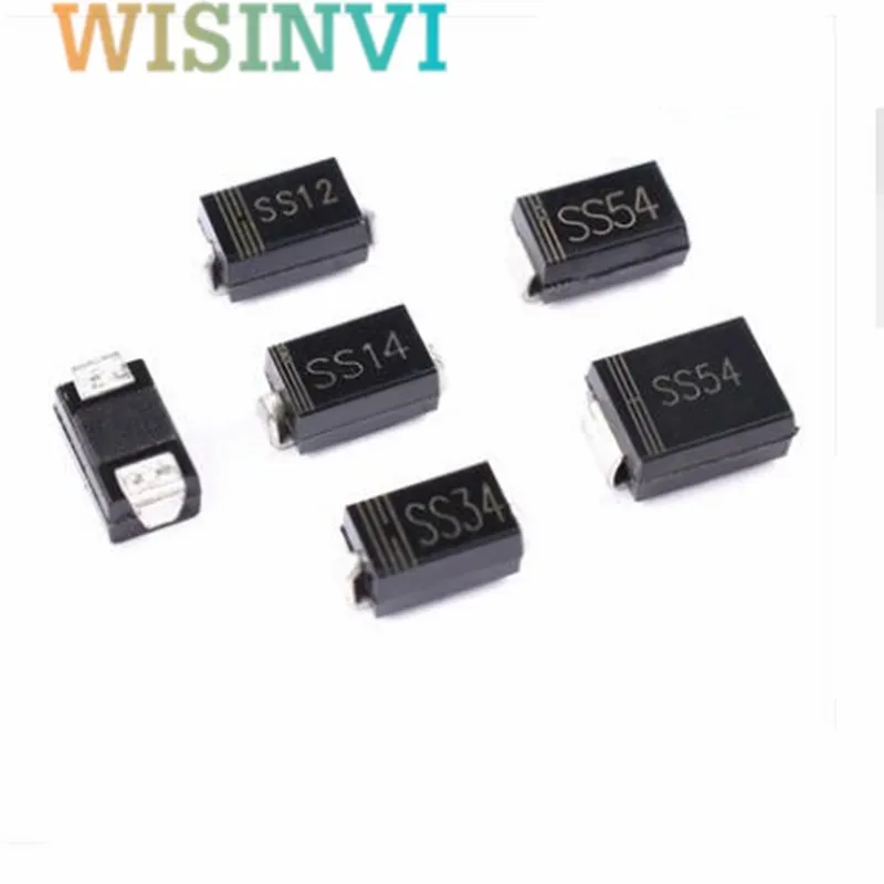 100PCS Schottky diode SMA SS12 SS14 SS16 SS24 SS210 SS34 SS36  Rectifier diode DO-214AC