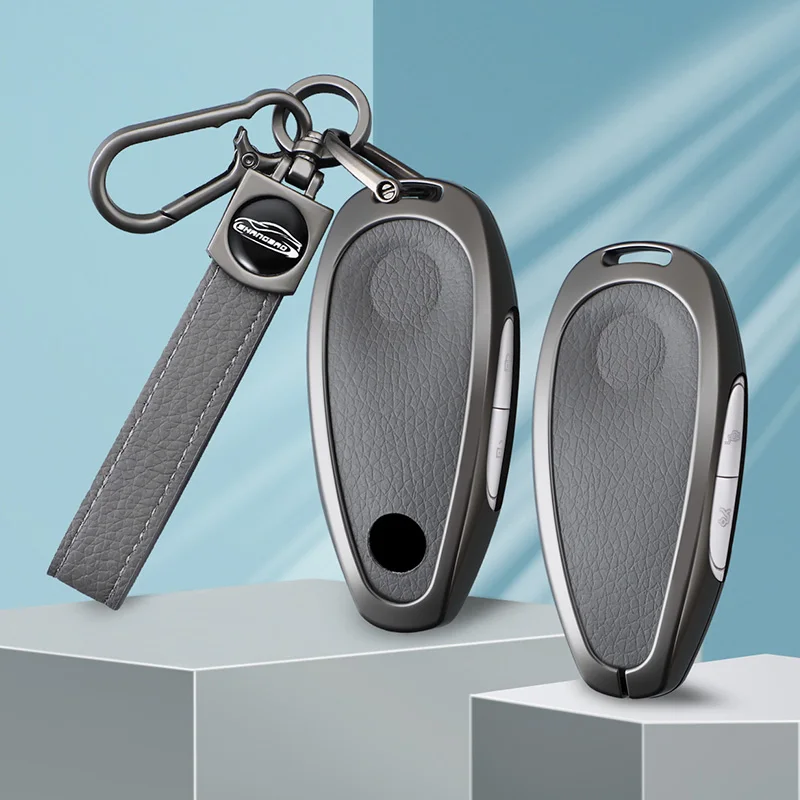 Zinc Alloy Car Key Case Cover Holder Chain For Voyah Free SUV Smart Fob Key Protective Shell Styling Interior Accessories