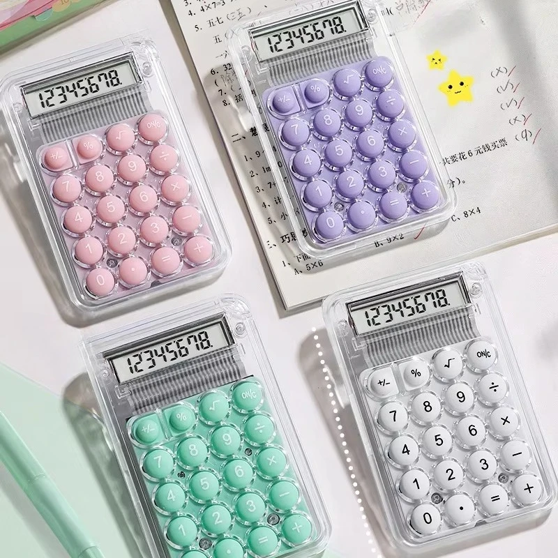 آلة حاسبة صامتة لطيفة نسخة صغيرة للتعلم آلة حاسبة صغيرة محمولة مساعدة العودة إلى اللوازم المدرسية للطلاب/التمويل