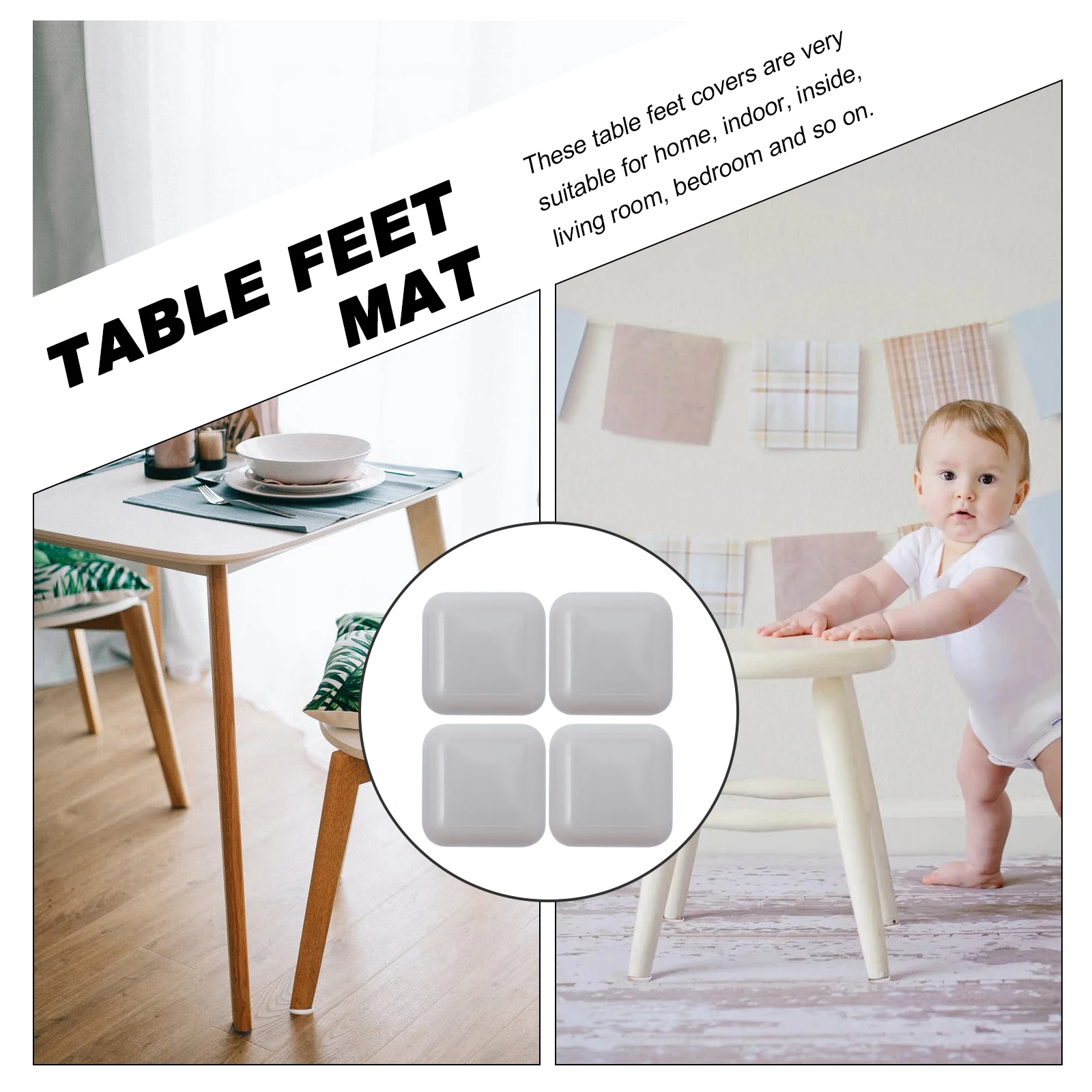 

24Pcs Furniture Sliding Cushion Durable Anti-Collision Pads Self-Adhesive Floor Protection for Chairs Tables Desk Feet Pads