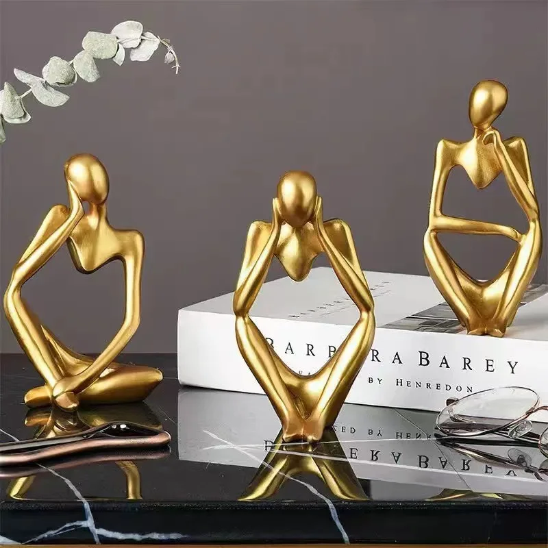 Estatua del Pensador, escultura moderna de resina, miniatura para decoración del hogar, ideal para el dormitorio, la sala de estar o como adorno para el escritorio.