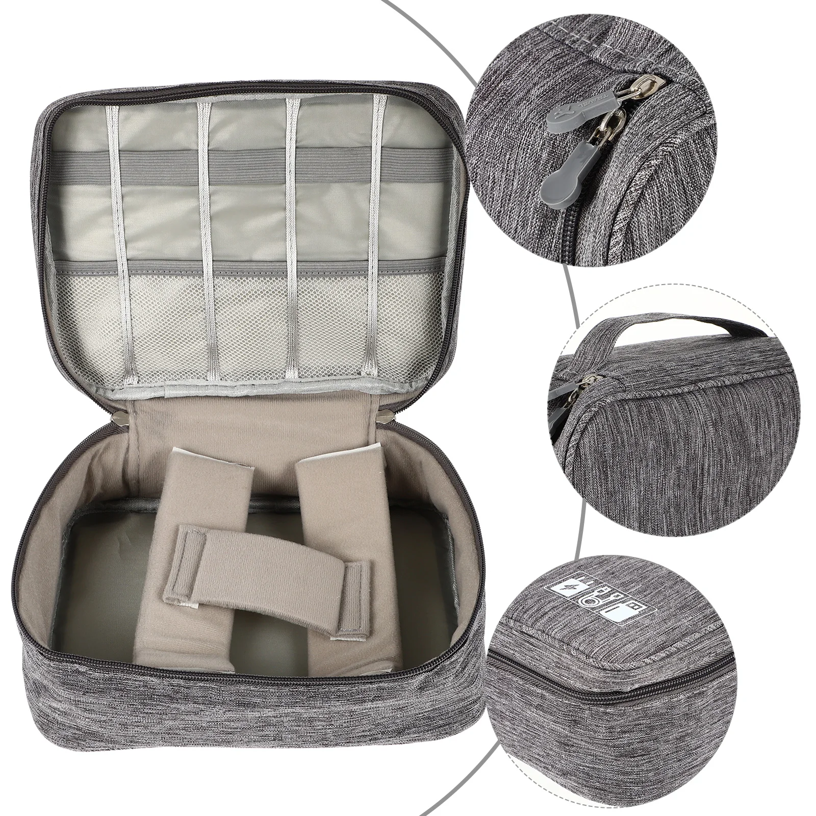 

Portable Cable Organizer For Travel Data Cord Storage Bag Durable Polyester Compact Lightweight Business Trip Travel Cord