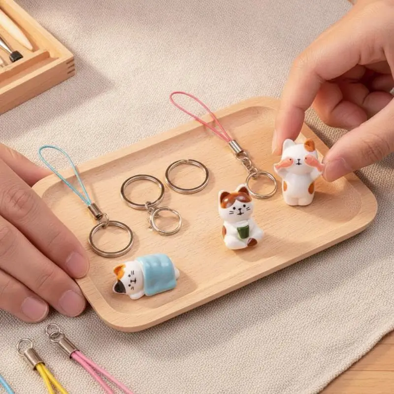 6pcs Cute Mini Cat Figurines Resin Craft Hand Painted Tiny Kitten Models For Fairy Garden DIY Micro Landscape Decor Accessory