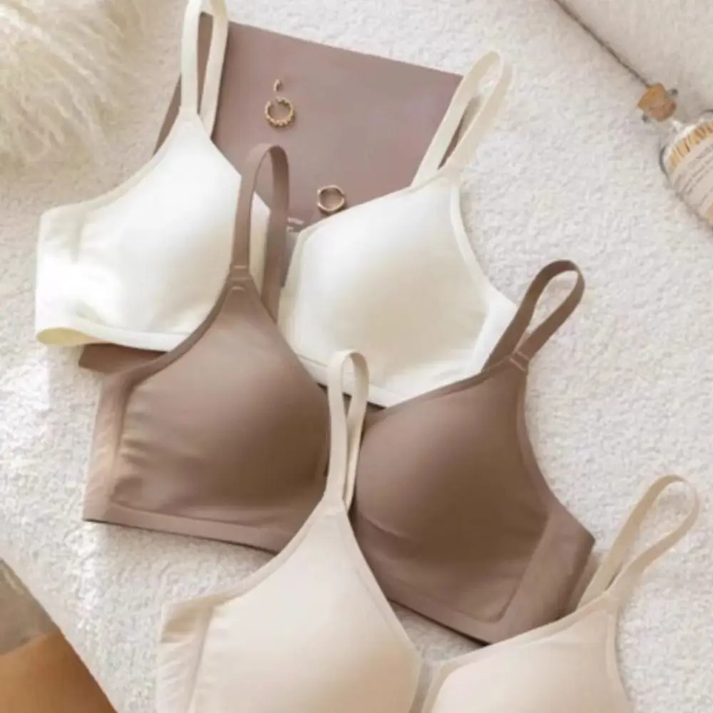 Soft Traceless Seamless Bra Shockproof Anti-sagging Wireless Bra for Women Adjustable Lingerie Deep V Bra Girls