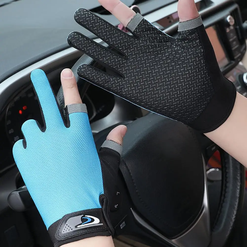 Touch Screen Full Finger Cycling Fitness Fishing Gloves Anti-Abrasion Protection Summer Mesh Fabric Thin Outdoor Sports Gloves