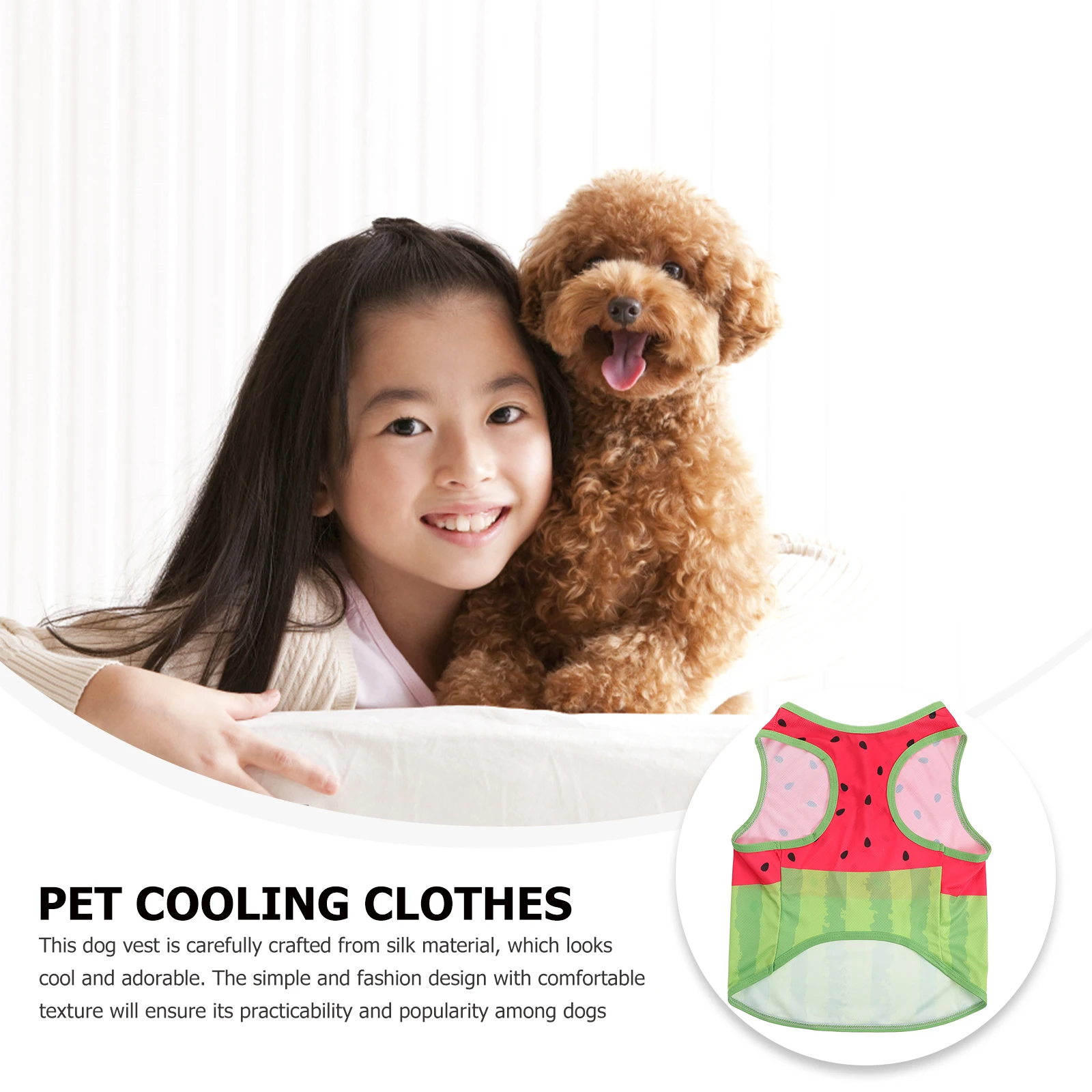 

Pet Cooling Clothes Watermelon Puppy T Shirt Dog Vest Clothing Summer Hot Flashes Outdoor Indoor Breathing Comfort Practical