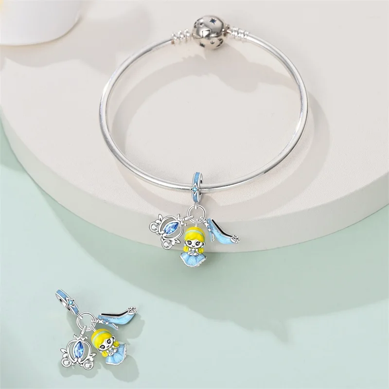 Nova 925 Sterling Silver Tea Party Princesa Série Encantos Beads Fit Pandora 925 Pulseira Original Fine DIY Jóias Presente de Aniversário