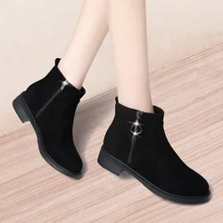 2024 Women's Autumn and Winter New Low Heel Comfortable Fashion Short Boots Side Zipper Snow Women's Boots