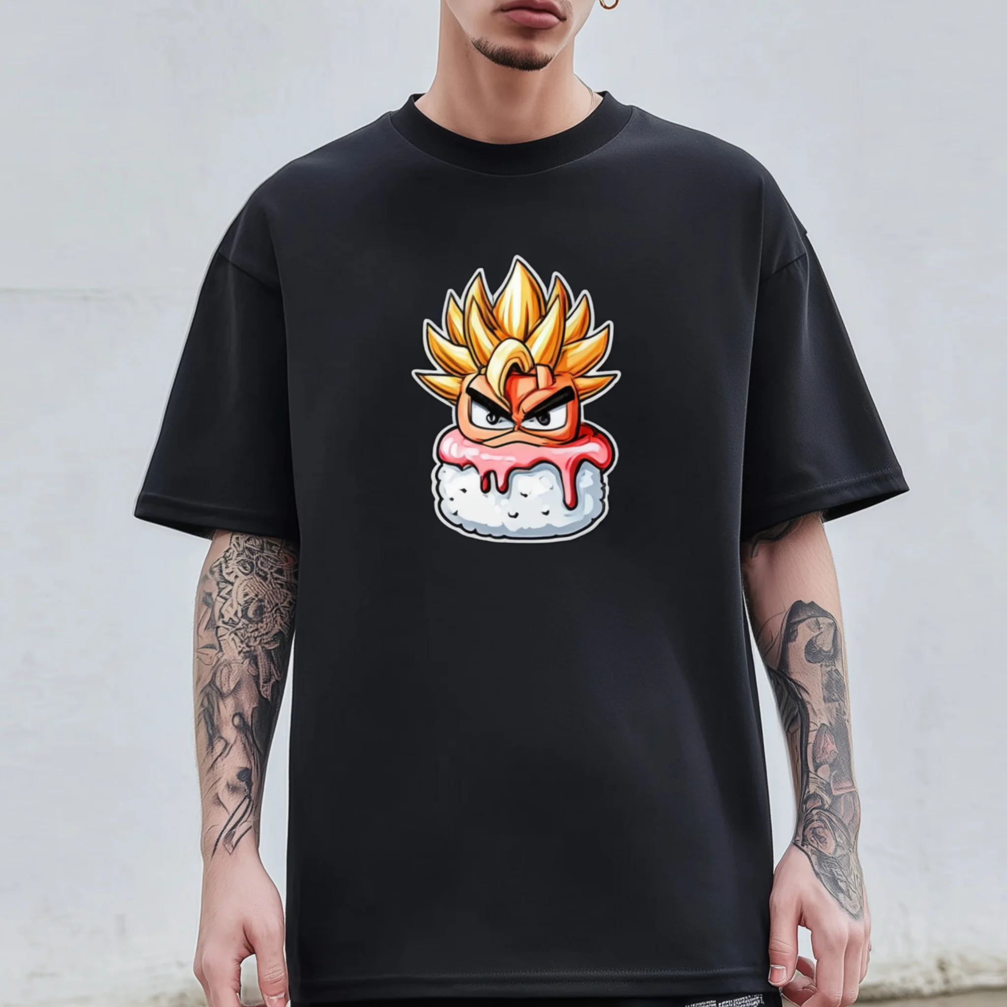 

Teevo Men's Casual T-Shirt with Unique Flame Monster Print for Daily Wear