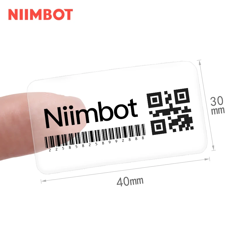 NIIMBOT B1 B21 B3S ورقة الطباعة الشفافة الباركود تسمية لاصق ملصق الحرارية مكتب تسمية مستديرة مربع للطباعة ملصقا