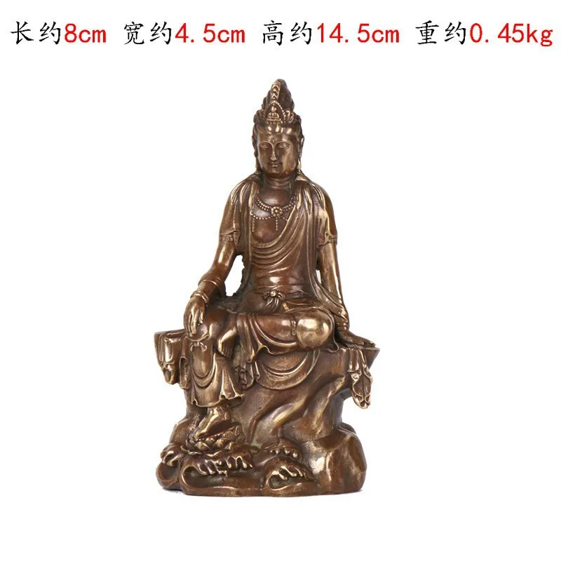 Bronze Guanyin Buddha Statue Ornament, Handcrafted Decorative Piece