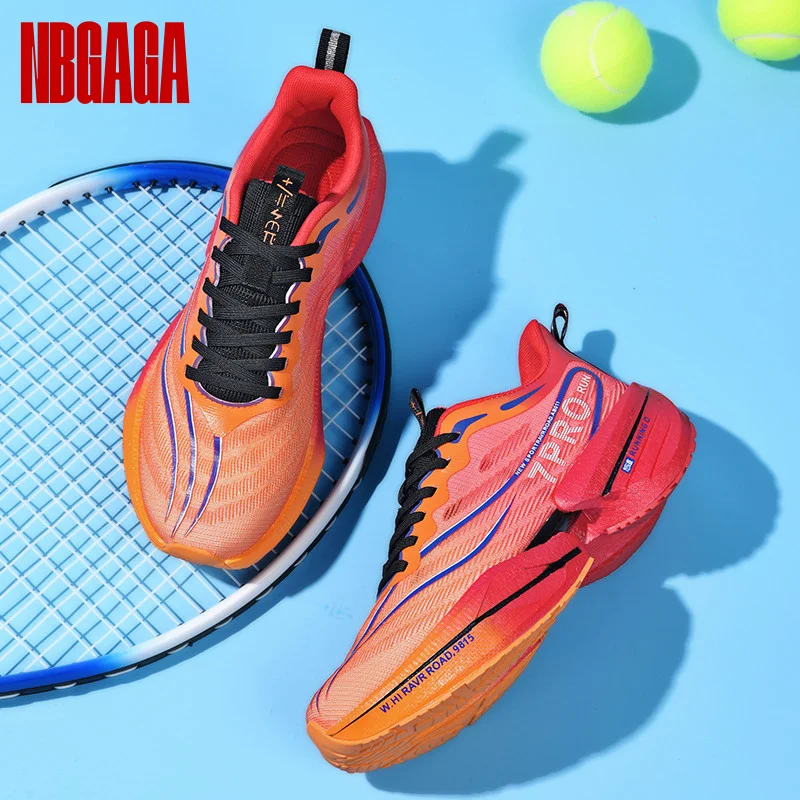 

Men's Carbon Plate Running Shoes Breathable Mesh Lightweight Shock Absorbing Athletic Sneakers for Gym Workout Walking