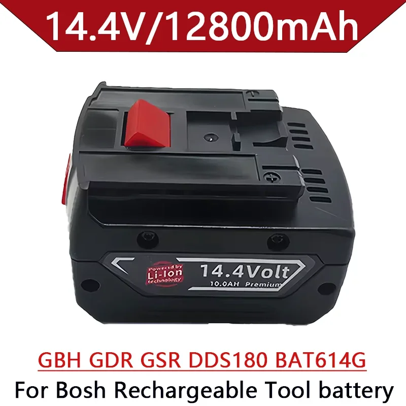 14.4V 12800mAh Rechargeable Battery For Bosch Power Tool For GBH GDR GSR 1080 DDS180 BAT614G Replacement Li-ion Battery