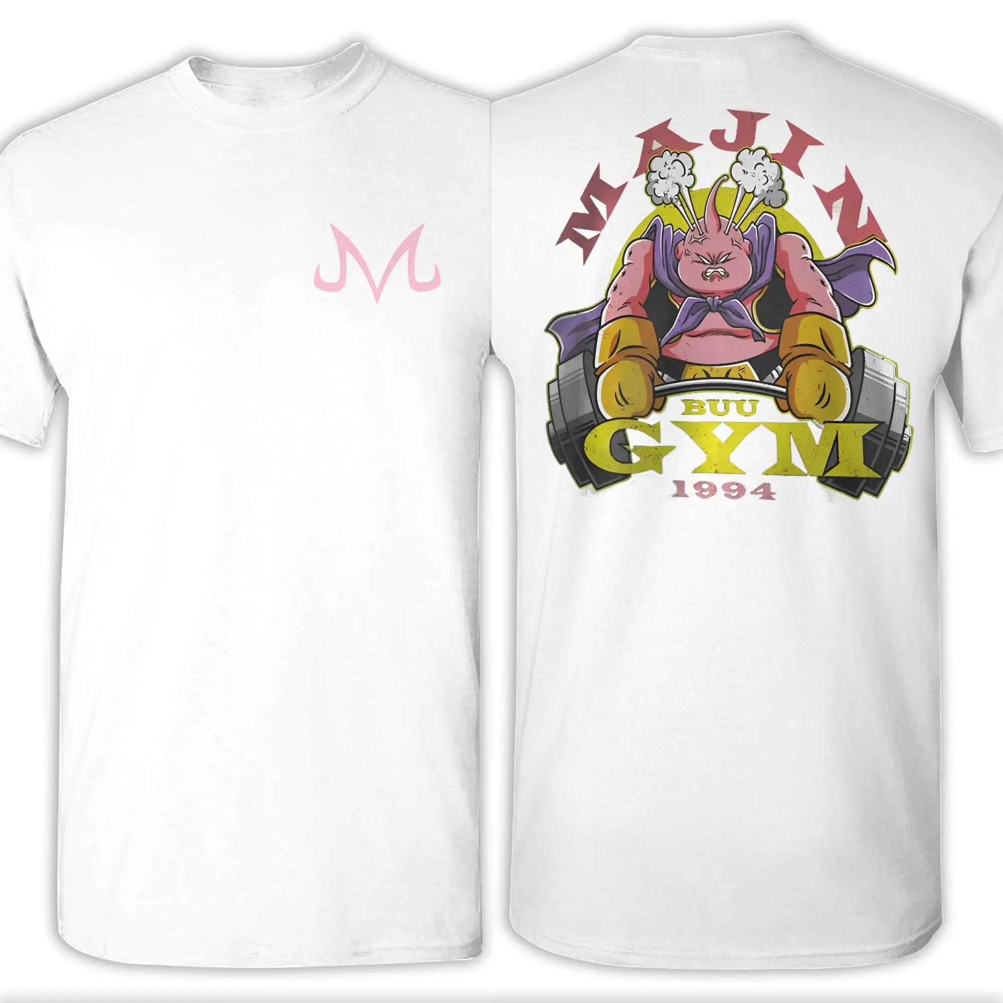 مطبوعة لعبة دراغون بول ماجين بو وباتريك في الصالة الرياضية تي شيرت الرجال والنساء طاقم الرقبة قصيرة الأكمام تي شيرت قطني صيفي كامل