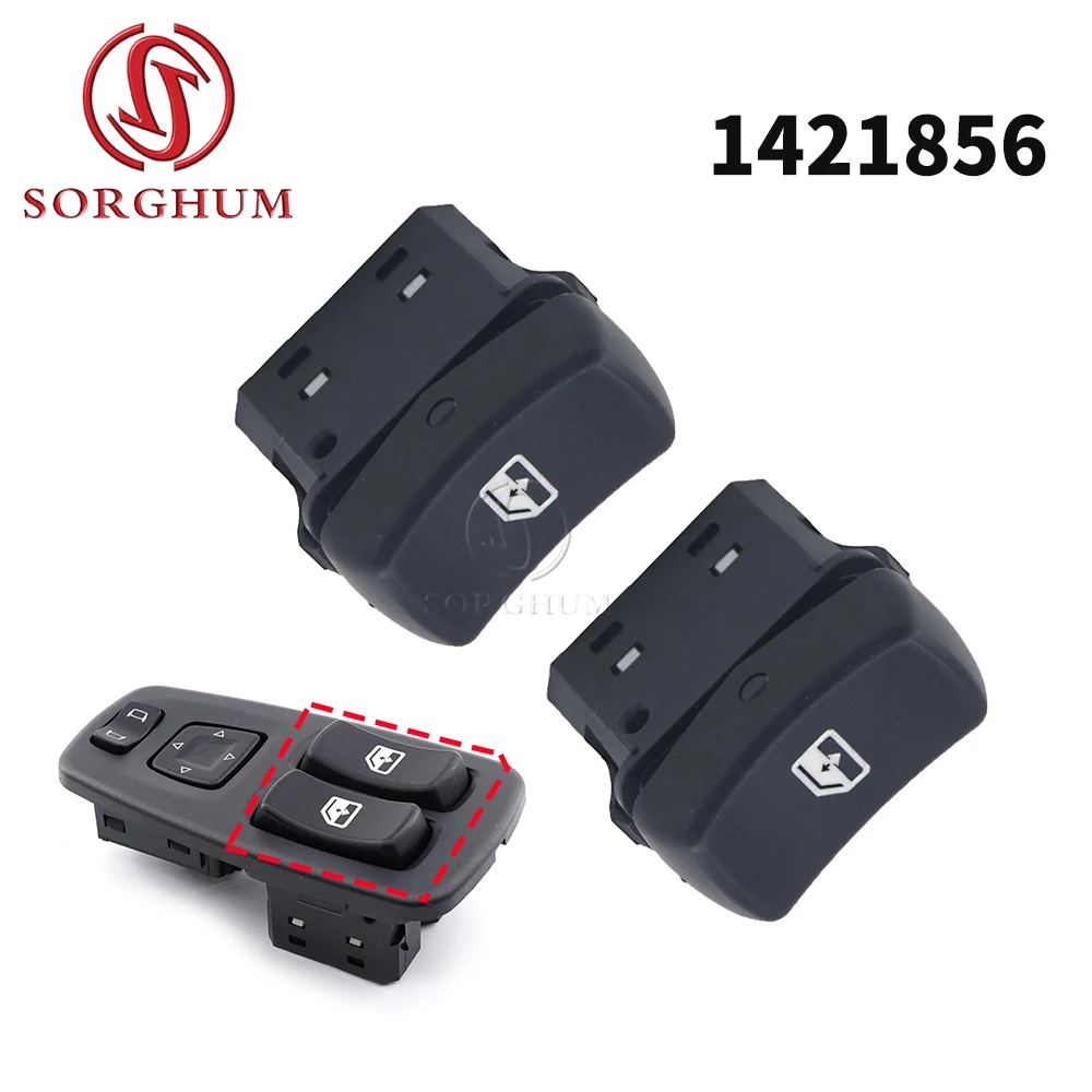 Sorgo 1/2 pçs interruptor de controle de elevador de janela de energia elétrica botão único para scania p g r t-series caminhão 1421856 acessórios do carro