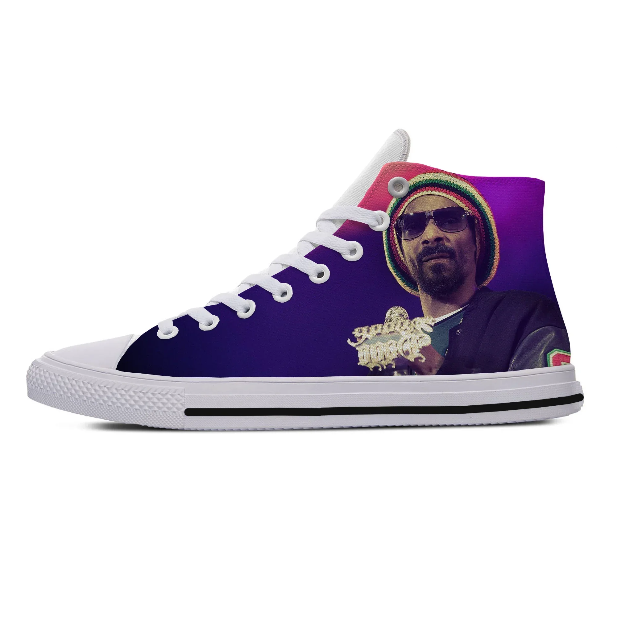 

Summer New Men Women Fashion Shoes Rapper Singer Snoop Dogg Breathable Comfortable Canvas Shoes Lightweight High Top Board Shoes
