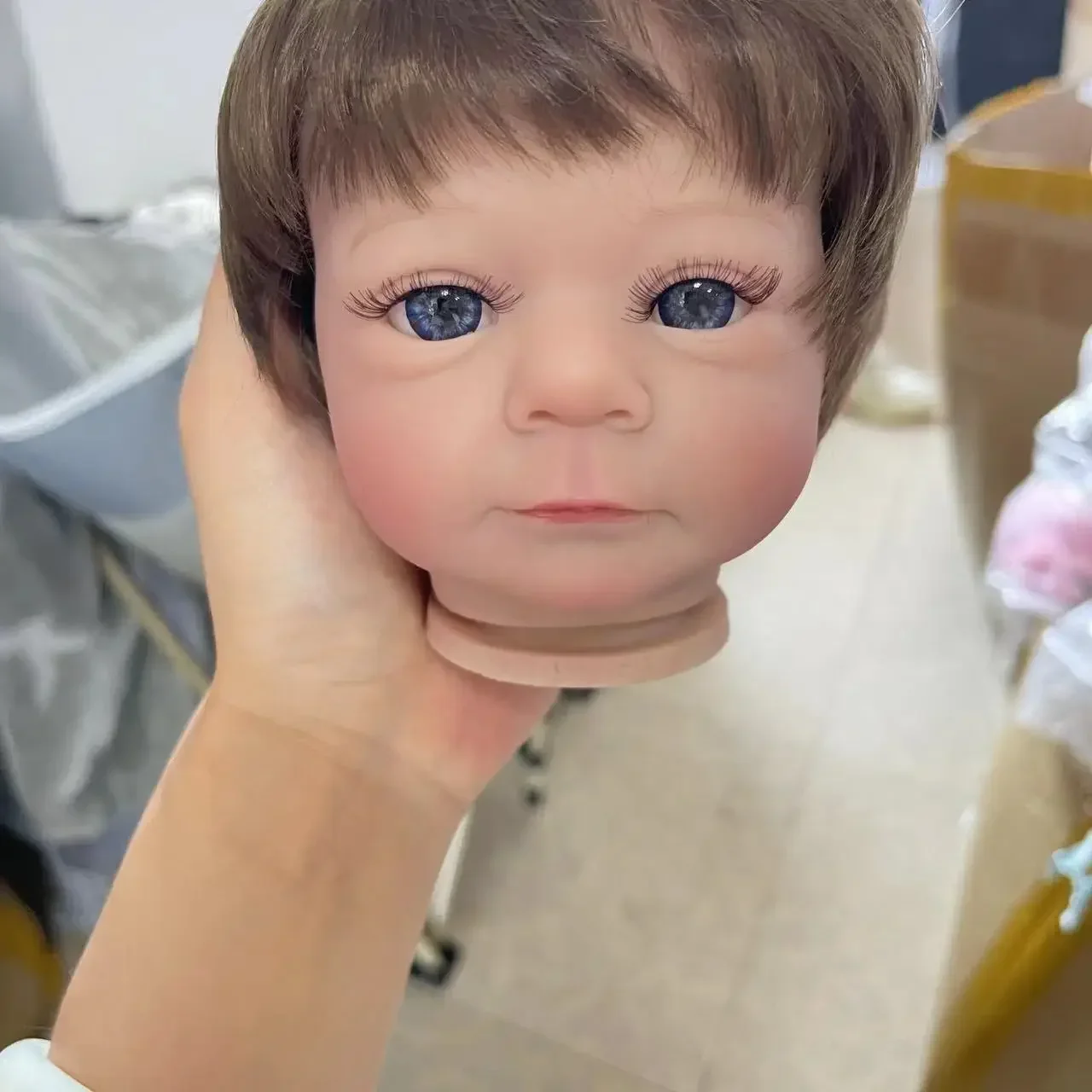 48cm  Reborn Doll kit Felicia Popular Sweet Face 3D Painted Skin With Many Visible Veins  Unfinished Doll parts with  Root Hair