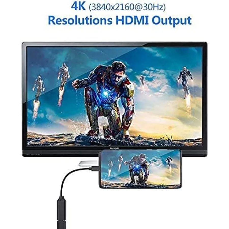Grwibeou USB-C To HDMI Adapter Type C To HDMI Adapter USB 3.1 Male To Female Converter for MacBook2016/Huawei Matebook/Smasung