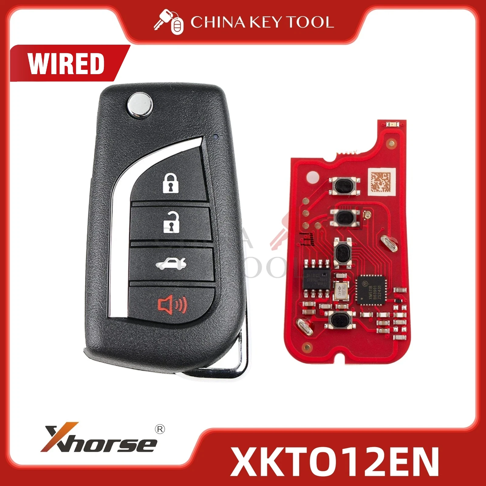 Xhorse 2nd Generation Wired Remote Control Key for Toyota Type XKTO12EN Global Version